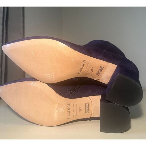 L’Agence Suede Pointed Toe Heeled‎ Ankle Bootie Galena Midnight 7.5 Retai… - Picture 6 of 8